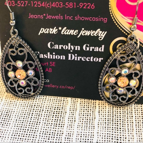 Park Lane Encore Earrings 🆕 Hematite Aurora Borealis - Picture 9 of 13